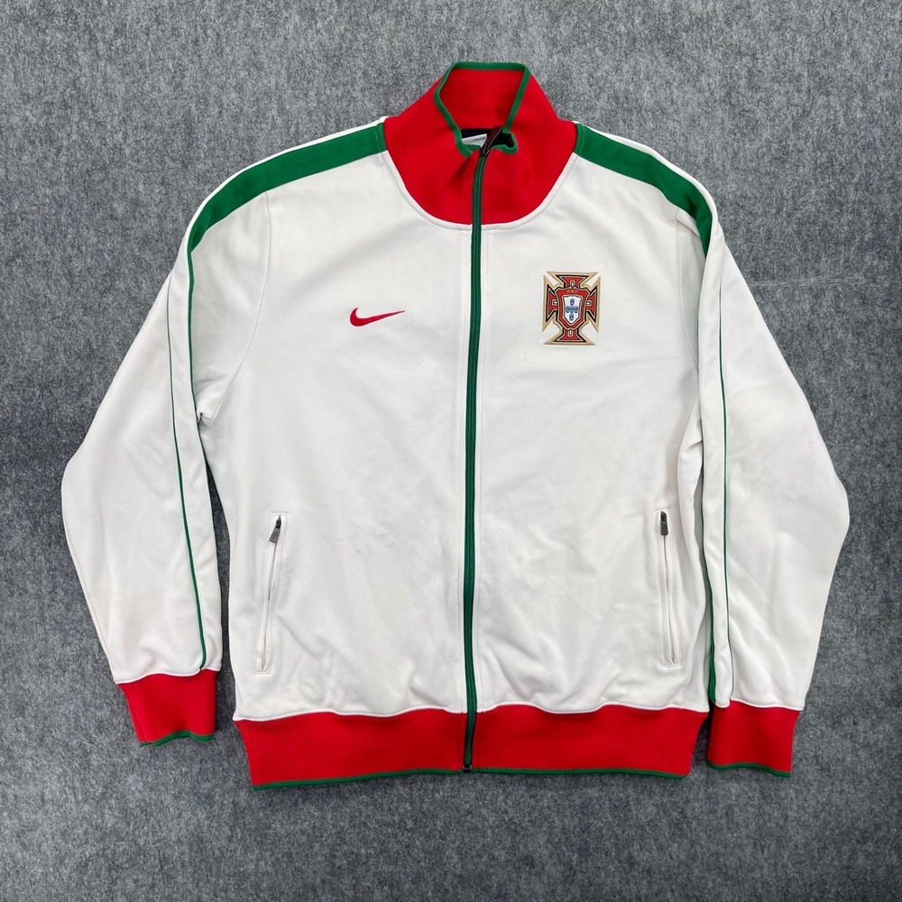 Portugal National Team Track Jacket XL White Red Green FPF Training Nike Soccer